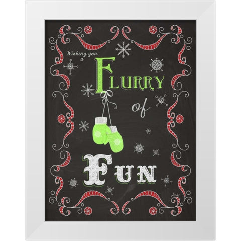 Let it Snow Chalk Art I White Modern Wood Framed Art Print by Metz, Andi