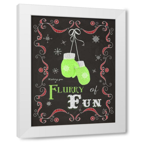 Let it Snow Chalk Art I White Modern Wood Framed Art Print by Metz, Andi