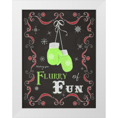 Let it Snow Chalk Art I White Modern Wood Framed Art Print by Metz, Andi