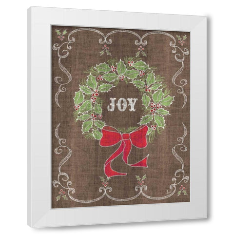 Noel Burlap Art III White Modern Wood Framed Art Print by Metz, Andi