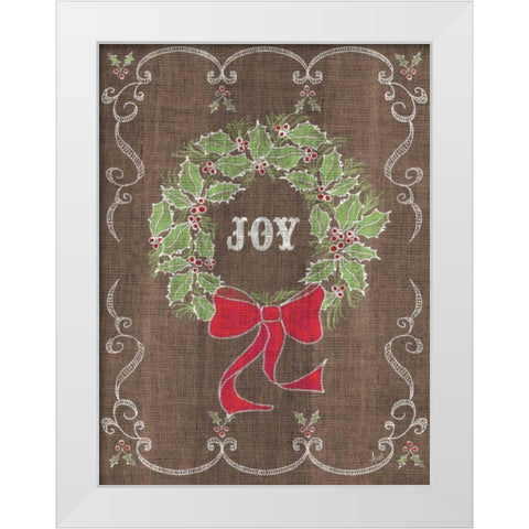 Noel Burlap Art III White Modern Wood Framed Art Print by Metz, Andi