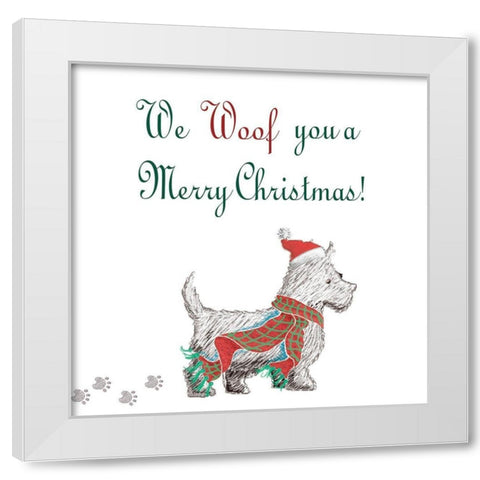 Woof Holiday Pack II White Modern Wood Framed Art Print by Metz, Andi