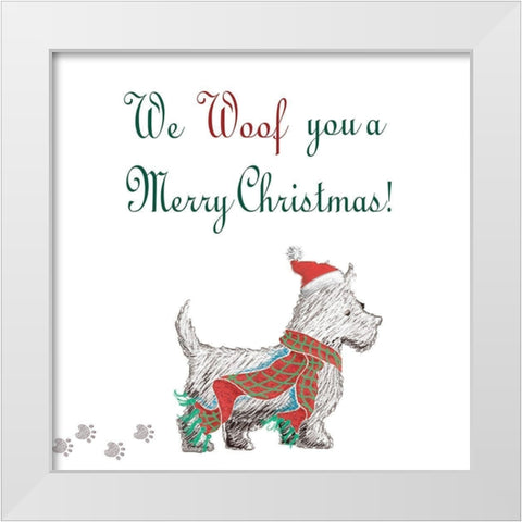 Woof Holiday Pack II White Modern Wood Framed Art Print by Metz, Andi