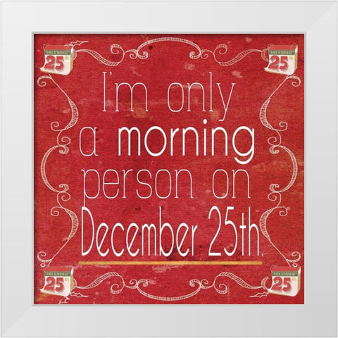 Red Hot Christmas IV White Modern Wood Framed Art Print by Metz, Andi