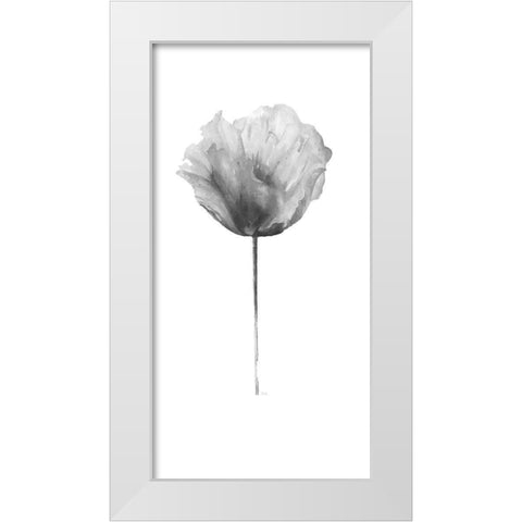 Flower in Gray Panel II White Modern Wood Framed Art Print by Pinto, Patricia
