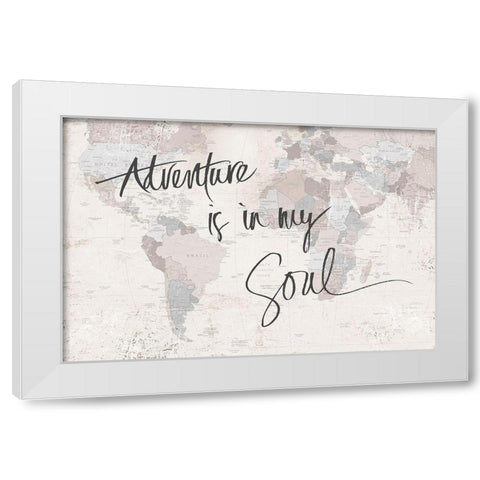 Adventure Map White Modern Wood Framed Art Print by SD Graphics Studio