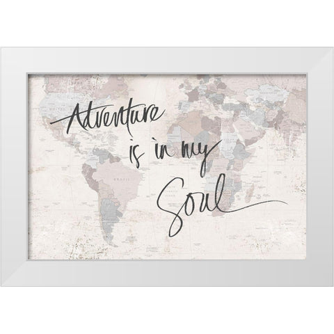 Adventure Map White Modern Wood Framed Art Print by SD Graphics Studio