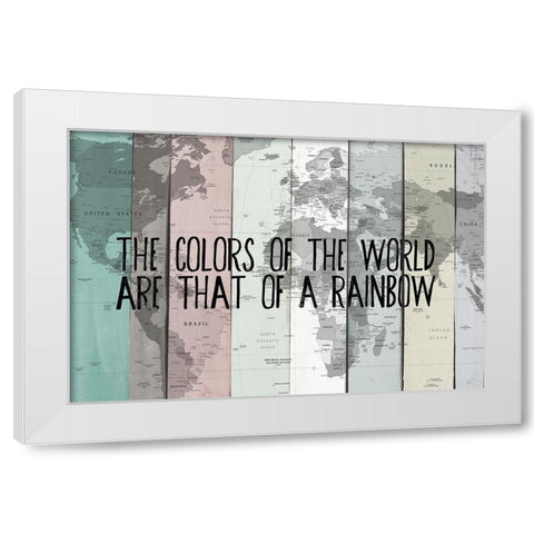 Colors of the World White Modern Wood Framed Art Print by SD Graphics Studio