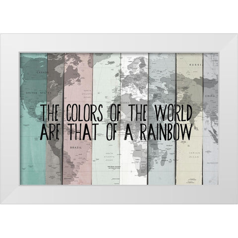 Colors of the World White Modern Wood Framed Art Print by SD Graphics Studio