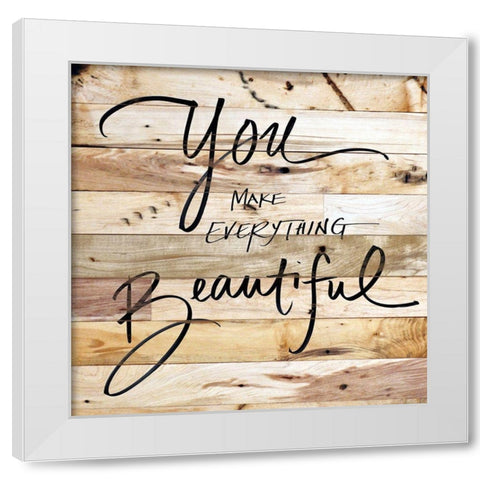 Inspiration on Wood White Modern Wood Framed Art Print by SD Graphics Studio