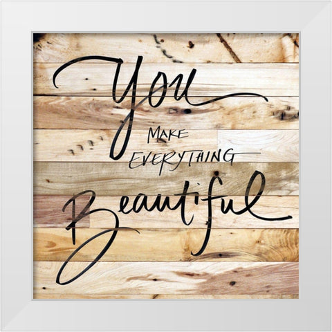 Inspiration on Wood White Modern Wood Framed Art Print by SD Graphics Studio