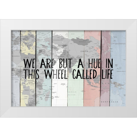 Wheel Called Life White Modern Wood Framed Art Print by SD Graphics Studio