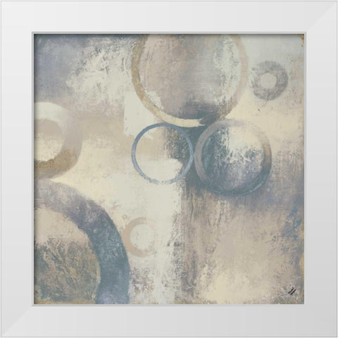 Muted Cobalt I White Modern Wood Framed Art Print by Marcon, Michael