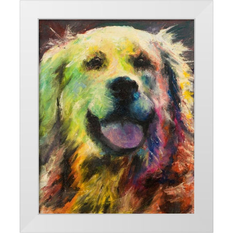 Happy Companion I White Modern Wood Framed Art Print by Johnson, Walt