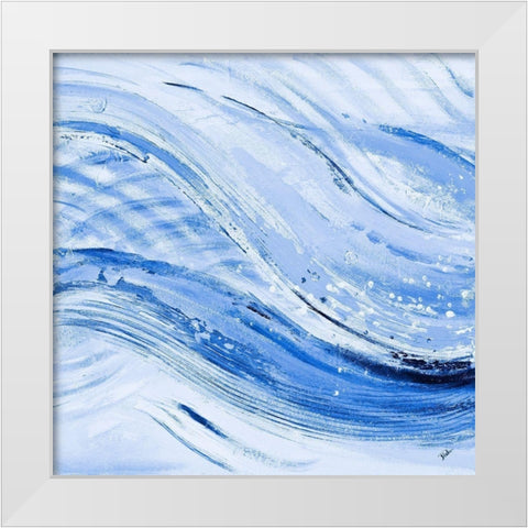 Azul Mar I White Modern Wood Framed Art Print by Pinto, Patricia