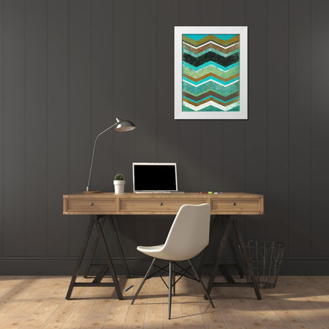 Vintage Chevron I White Modern Wood Framed Art Print by Marcon, Michael