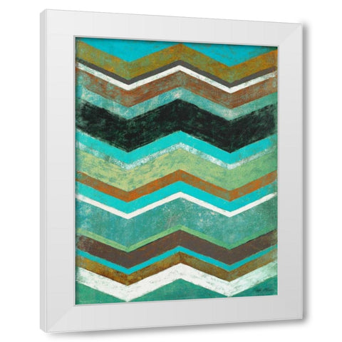 Vintage Chevron I White Modern Wood Framed Art Print by Marcon, Michael