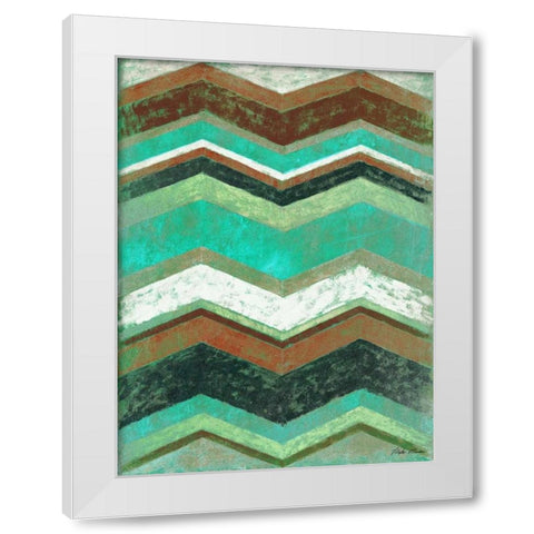 Vintage Chevron II White Modern Wood Framed Art Print by Marcon, Michael
