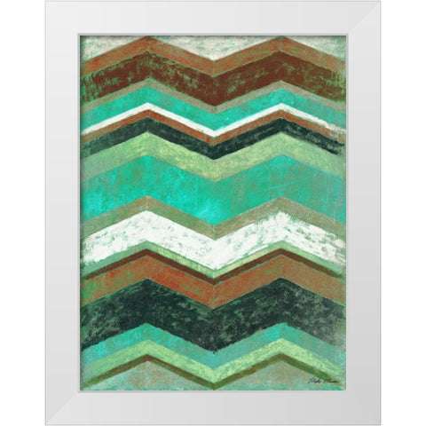 Vintage Chevron II White Modern Wood Framed Art Print by Marcon, Michael