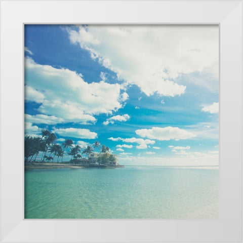 Paradise Awaits You White Modern Wood Framed Art Print by Bryant, Susan