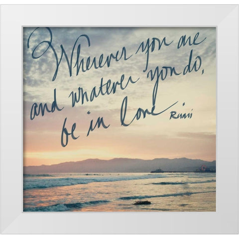 Be in Love White Modern Wood Framed Art Print by Bryant, Susan