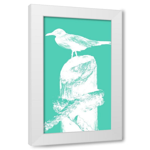Perching Seabird II White Modern Wood Framed Art Print by Bryant, Susan