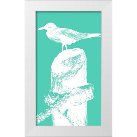Perching Seabird II White Modern Wood Framed Art Print by Bryant, Susan