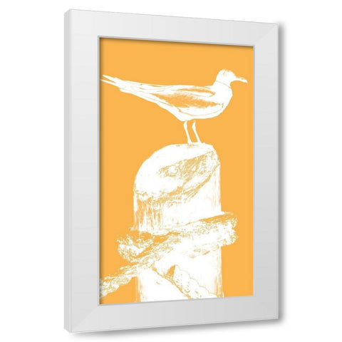 Perching Seabird III White Modern Wood Framed Art Print by Bryant, Susan