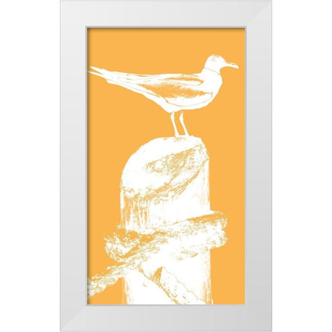 Perching Seabird III White Modern Wood Framed Art Print by Bryant, Susan