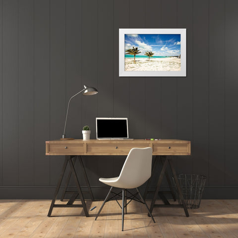 Palms and Kites White Modern Wood Framed Art Print by Bryant, Susan