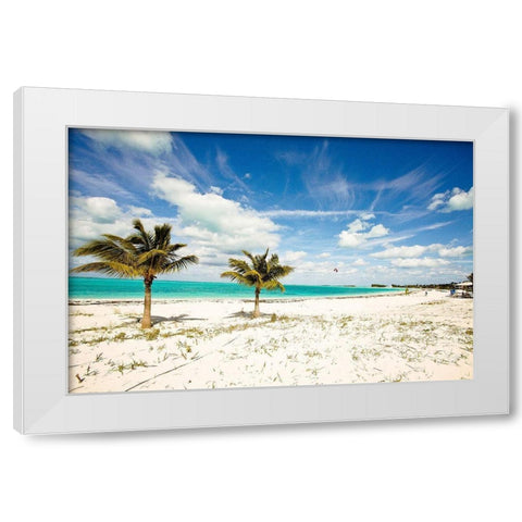 Palms and Kites White Modern Wood Framed Art Print by Bryant, Susan