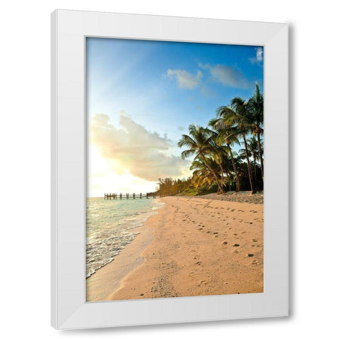 Walk the Beach White Modern Wood Framed Art Print by Bryant, Susan