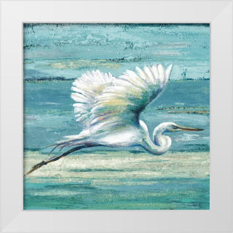 Great Egret I White Modern Wood Framed Art Print by Pinto, Patricia