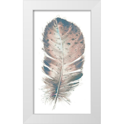 Pastel Feather I White Modern Wood Framed Art Print by Pinto, Patricia