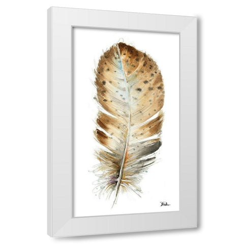 White Watercolor Feather II White Modern Wood Framed Art Print by Pinto, Patricia