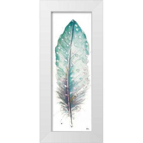 Watercolor Feather White I White Modern Wood Framed Art Print by Pinto, Patricia