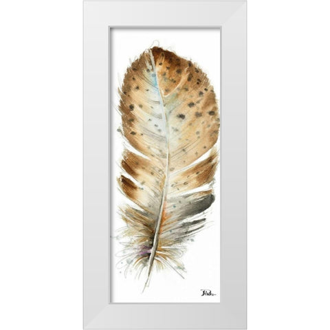 Watercolor Feather White III White Modern Wood Framed Art Print by Pinto, Patricia