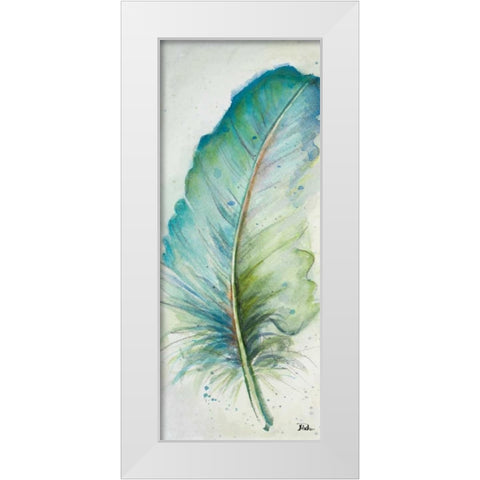 Watercolor Feather IV White Modern Wood Framed Art Print by Pinto, Patricia