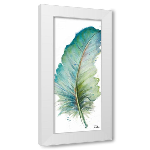 Watercolor Feather White IV White Modern Wood Framed Art Print by Pinto, Patricia