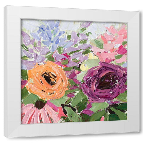 Floral Burst White Modern Wood Framed Art Print by Coolick, Ann Marie