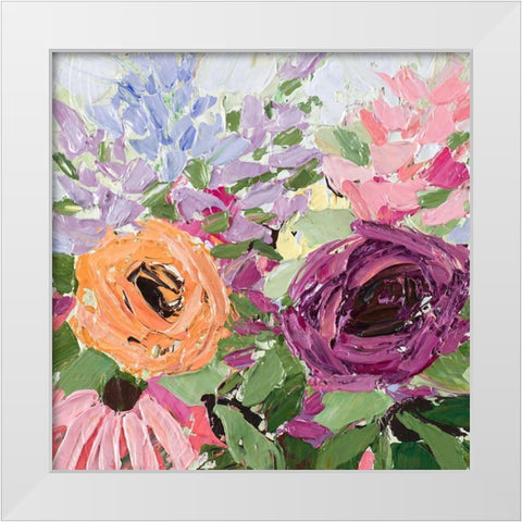 Floral Burst White Modern Wood Framed Art Print by Coolick, Ann Marie