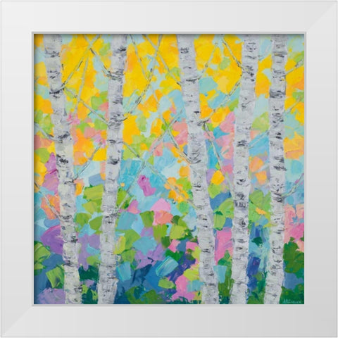 Dancing Birch Tree II White Modern Wood Framed Art Print by Coolick, Ann Marie