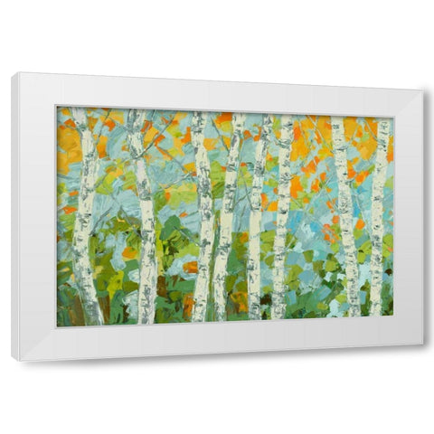 Autumn Dancing Birch Tree I White Modern Wood Framed Art Print by Coolick, Ann Marie
