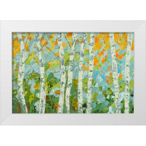 Autumn Dancing Birch Tree I White Modern Wood Framed Art Print by Coolick, Ann Marie