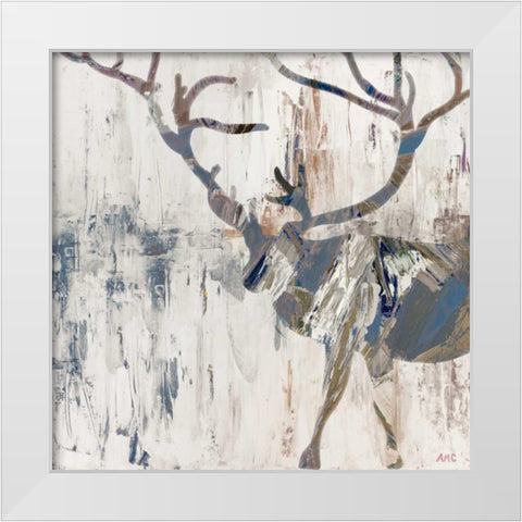 Neutral Rhizome Deer White Modern Wood Framed Art Print by Coolick, Ann Marie
