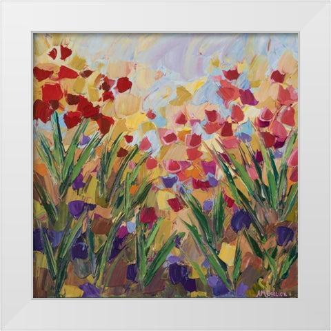 Floral Fields II White Modern Wood Framed Art Print by Coolick, Ann Marie