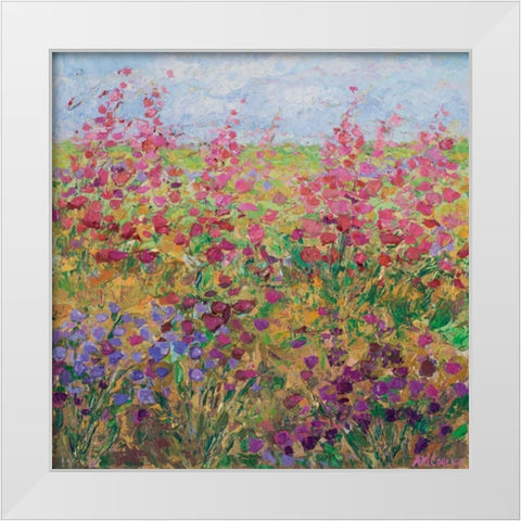 Floral Fields II White Modern Wood Framed Art Print by Coolick, Ann Marie