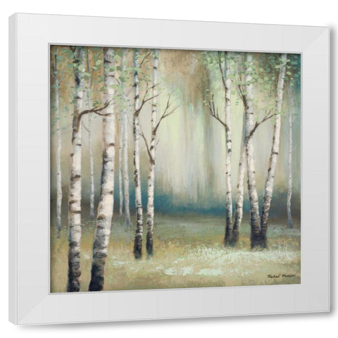 Late September Birch I White Modern Wood Framed Art Print by Marcon, Michael