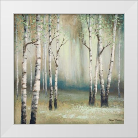 Late September Birch I White Modern Wood Framed Art Print by Marcon, Michael