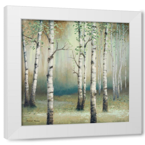 Late September Birch II White Modern Wood Framed Art Print by Marcon, Michael
